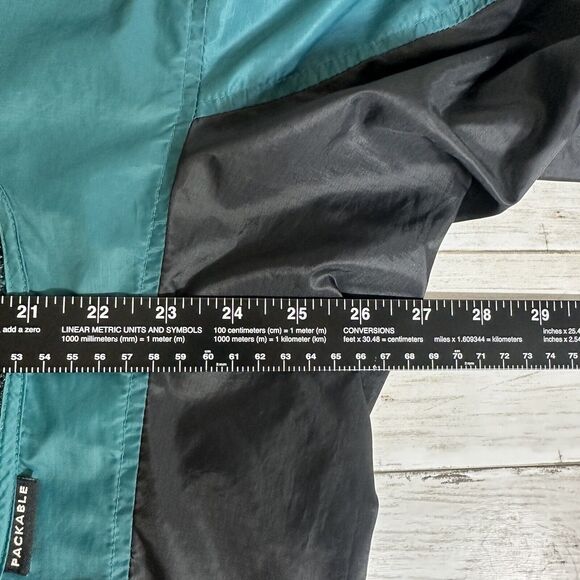 Vintage Columbia Windbreaker Packable Jacket Mens Size L Green Hoodie Zip - Picture 9 of 11